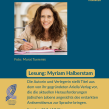 Lesung mit Myriam Halberstam