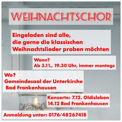 Weihnachts-Gospelchorprojekt